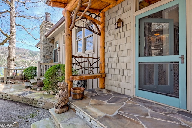165 Pepe Rd, Clayton, GA 30525 - doorway to property featuring a porch and a mountain view