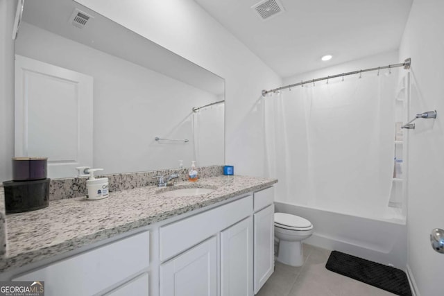 2942 Salinger Way, Gainesville, GA 30507 - bathroom featuring vanity, tile patterned floors, and shower / bath combo
