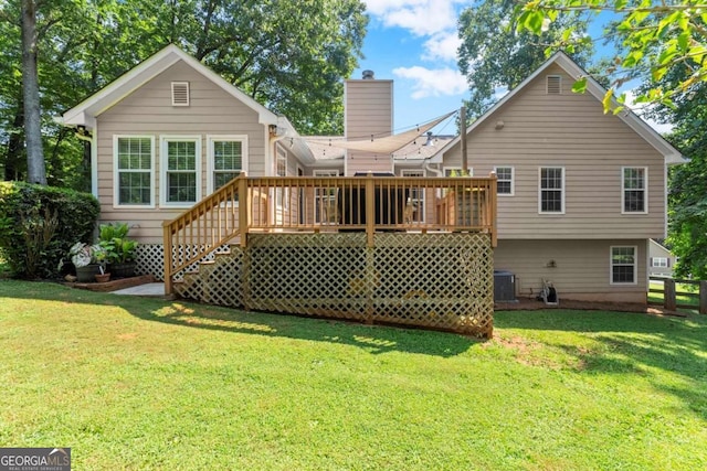 15 Miners Pt SE, Acworth, GA 30102 - back of property with a deck, a yard, and stairs