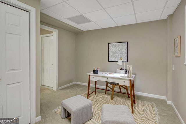 1693 Alderbrook Rd NE, Atlanta, GA 30345 - home office featuring carpet flooring and a drop ceiling
