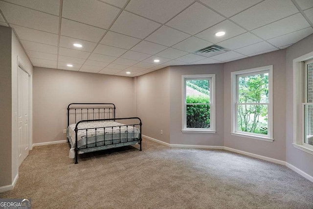 2052 Trimleston Rd, Statham, GA 30666 - carpeted bedroom featuring a paneled ceiling and recessed lighting