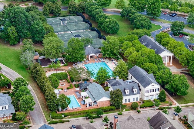 2052 Trimleston Rd, Statham, GA 30666 - aerial view of residential area featuring a pool