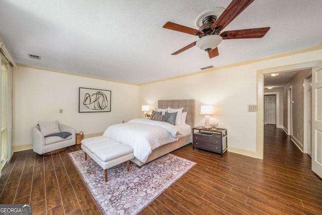 1690 Trotters Ln, Stone Mountain, GA 30087 - bedroom with wood finished floors, ornamental molding, and ceiling fan