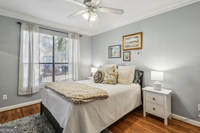3777 Peachtree Rd NE Unit 1216, Atlanta, GA 30319 - bedroom featuring ornamental molding, wood finished floors, and ceiling fan