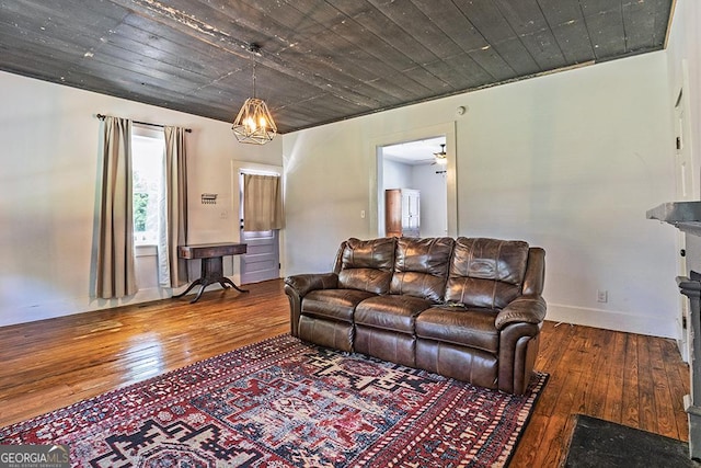 242 Hydrolia, Macon, GA 31217 - living room with wood-type flooring and wood ceiling