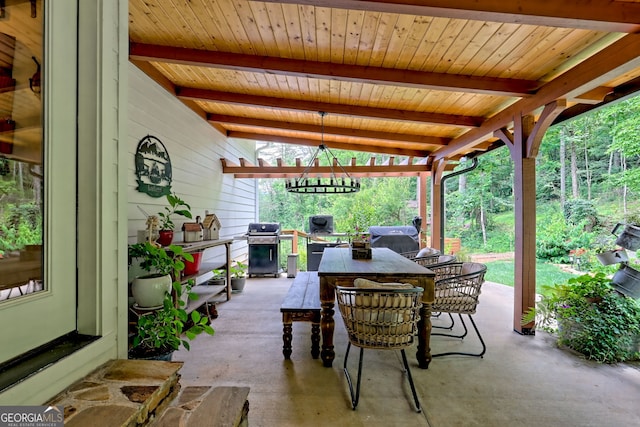 533 Ledford Rd, Dillard, GA 30537 - view of patio featuring outdoor dining area and area for grilling