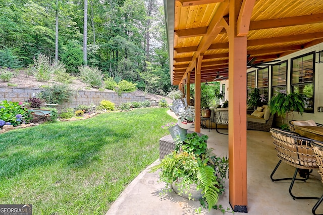 533 Ledford Rd, Dillard, GA 30537 - view of green lawn featuring a patio