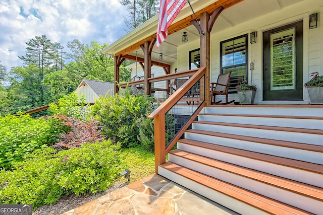 533 Ledford Rd, Dillard, GA 30537 - doorway to property featuring a porch