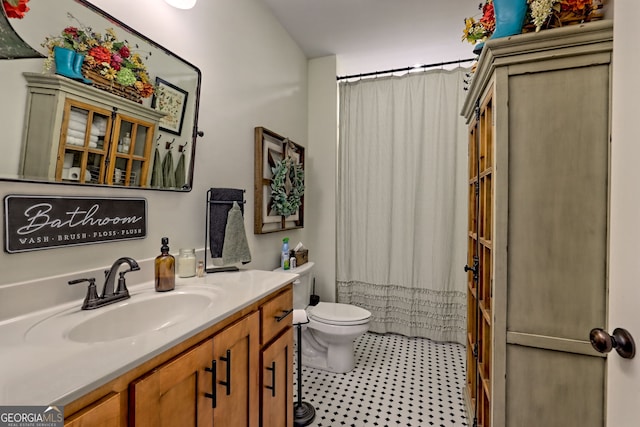 533 Ledford Rd, Dillard, GA 30537 - bathroom featuring vanity and a shower with shower curtain