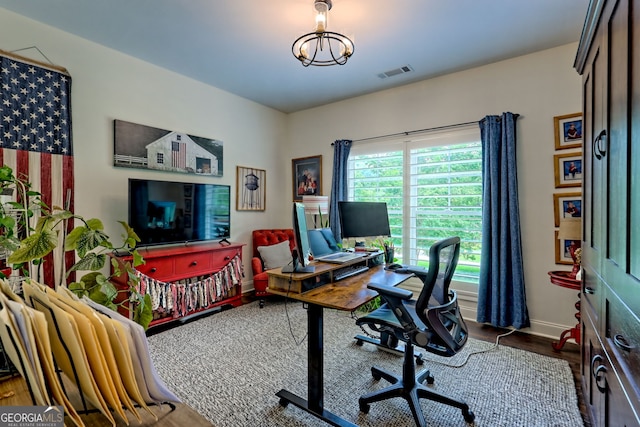 533 Ledford Rd, Dillard, GA 30537 - office with wood finished floors and baseboards