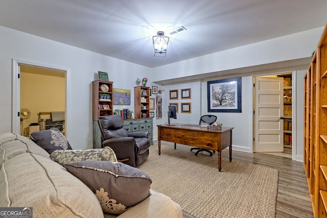 533 Ledford Rd, Dillard, GA 30537 - office area with wood finished floors and baseboards