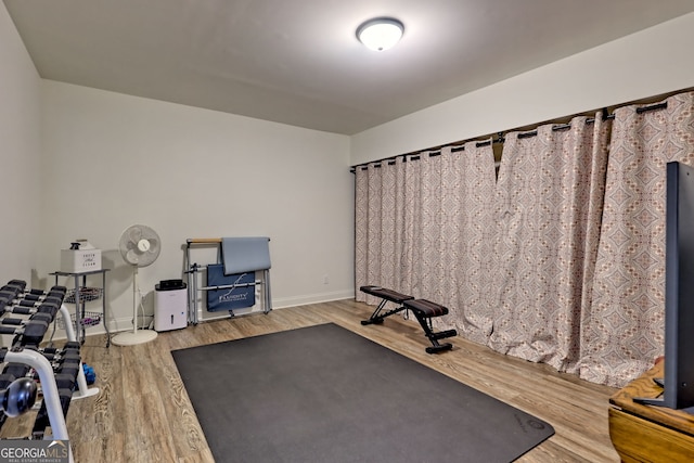 533 Ledford Rd, Dillard, GA 30537 - workout room featuring wood finished floors and baseboards