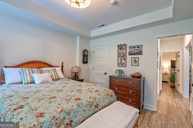 533 Ledford Rd, Dillard, GA 30537 - bedroom featuring light wood finished floors and a raised ceiling