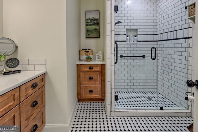 533 Ledford Rd, Dillard, GA 30537 - full bathroom featuring a stall shower and vanity