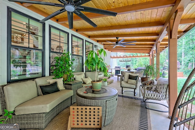 533 Ledford Rd, Dillard, GA 30537 - view of patio / terrace featuring a ceiling fan and outdoor lounge area