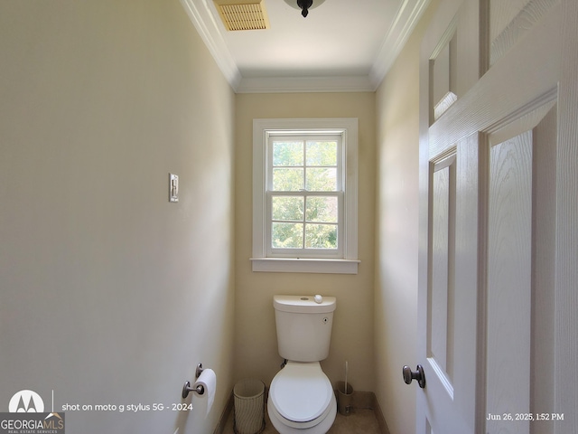 1292 Hidden Spirit Trl, Lawrenceville, GA 30045 - bathroom with toilet and crown molding