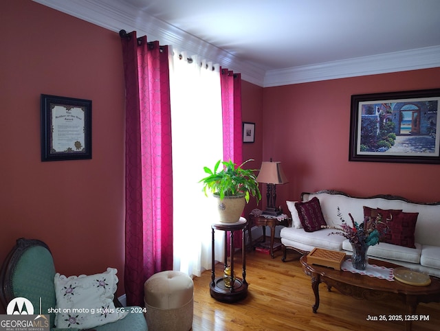 1292 Hidden Spirit Trl, Lawrenceville, GA 30045 - sitting room featuring ornamental molding and wood finished floors