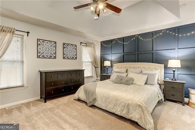 1361 Chatley Way, Woodstock, GA 30188 - bedroom featuring carpet floors, multiple windows, and a ceiling fan