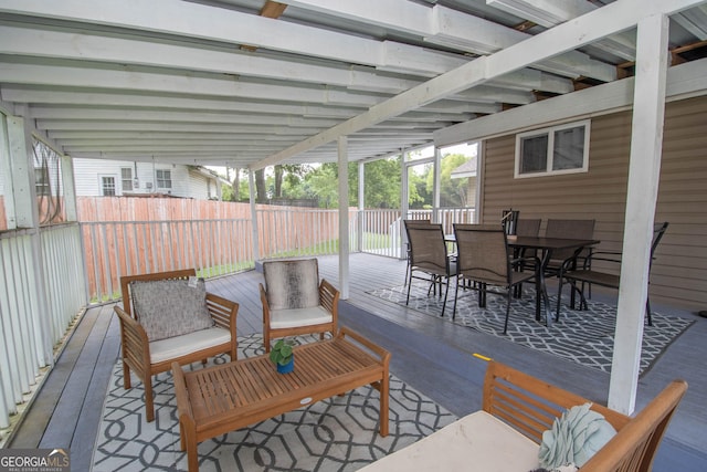 2200 3rd Ave, Opelika, AL 36801 - wooden terrace with outdoor dining space