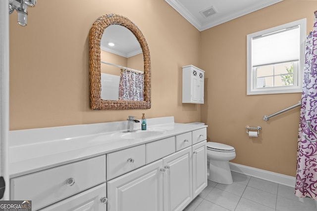 3209 Telhurst Way, Buford, GA 30519 - full bathroom featuring crown molding, vanity, and tile patterned floors