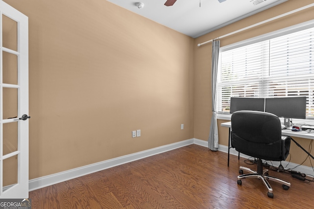 3209 Telhurst Way, Buford, GA 30519 - office featuring wood finished floors and ceiling fan