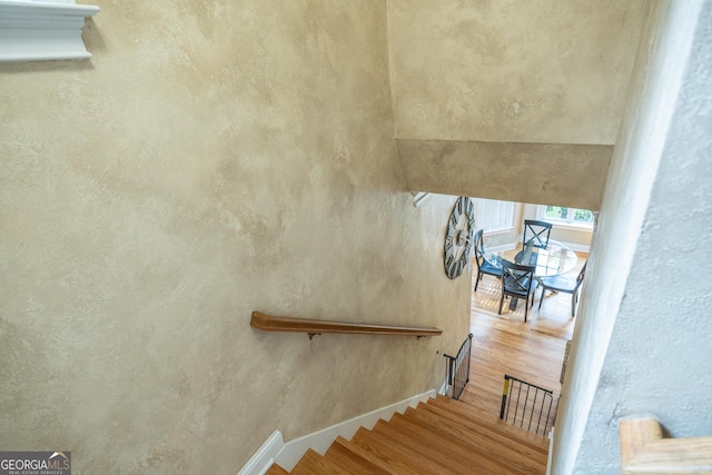 97 Windermere Cir, Newnan, GA 30265 - staircase with wood finished floors