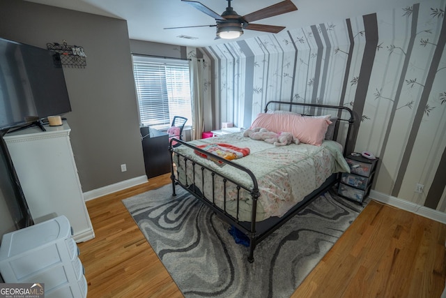 97 Windermere Cir, Newnan, GA 30265 - bedroom with light wood-style flooring and ceiling fan