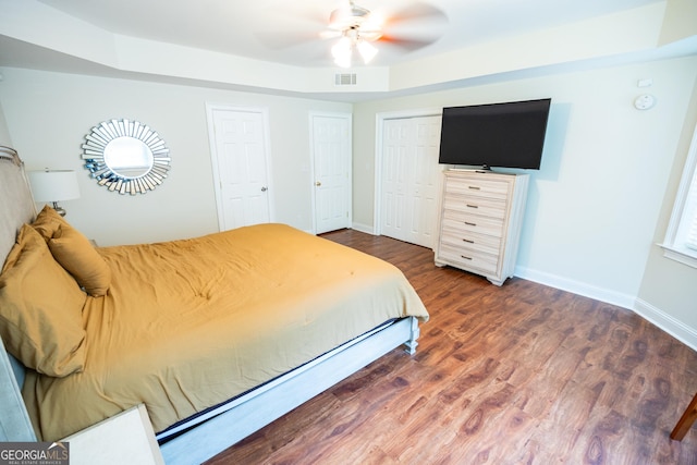 97 Windermere Cir, Newnan, GA 30265 - bedroom with wood finished floors and ceiling fan