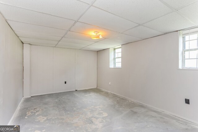 4133 Conley Cir, Conley, GA 30288 - below grade area with healthy amount of natural light and a drop ceiling