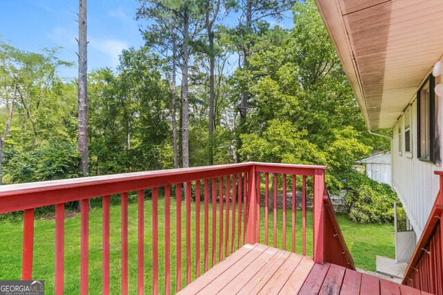 4133 Conley Cir, Conley, GA 30288 - deck featuring a lawn