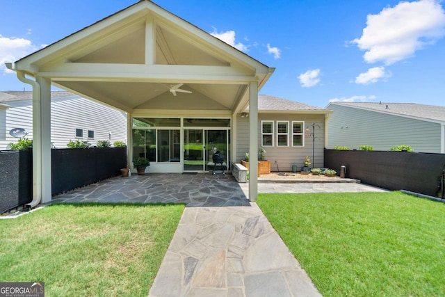 1290 Starboard Way, Greensboro, GA 30642 - rear view of house with a patio and a ceiling fan
