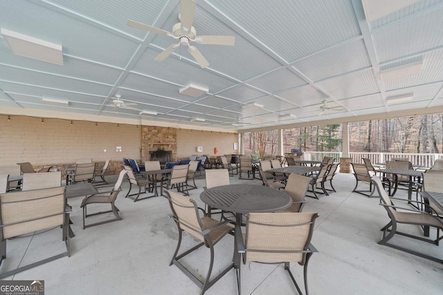 1290 Starboard Way, Greensboro, GA 30642 - view of patio with outdoor dining space and ceiling fan