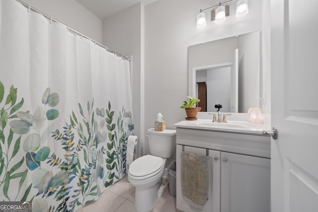 1290 Starboard Way, Greensboro, GA 30642 - bathroom with vanity, tile patterned floors, and curtained shower