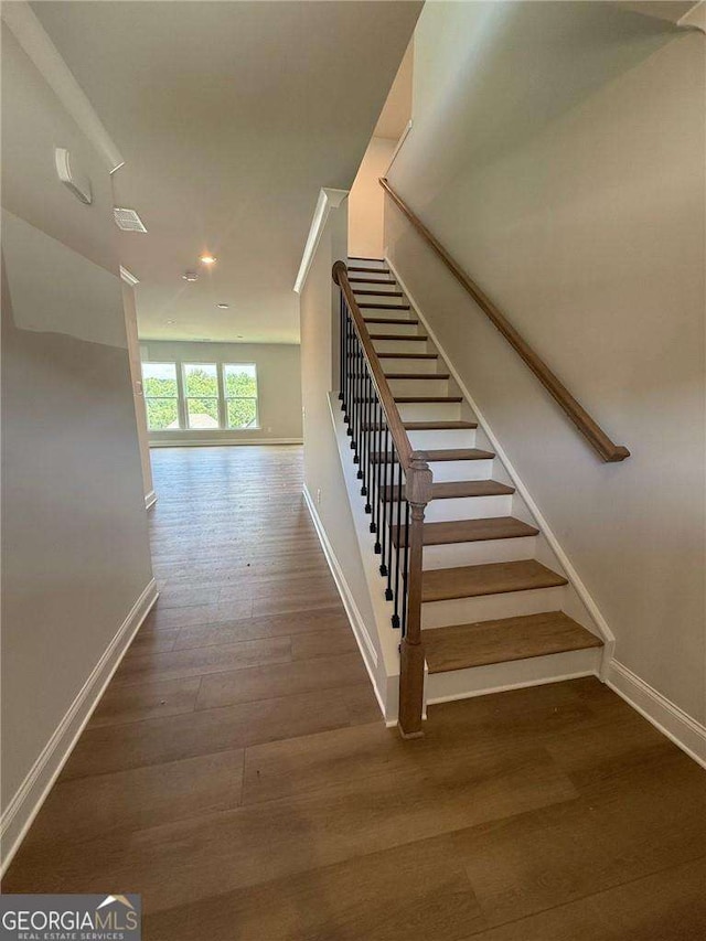 4266 Azalea Ridge Way, Hoschton, GA 30548 - stairway featuring wood finished floors and recessed lighting