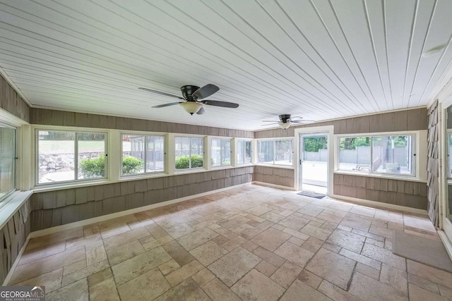 9805 Buice Rd, Alpharetta, GA 30022 - unfurnished sunroom with ceiling fan