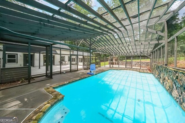 9805 Buice Rd, Alpharetta, GA 30022 - outdoor pool featuring a patio