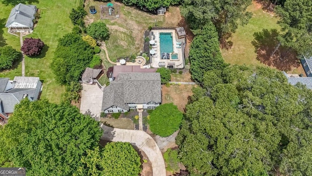 9805 Buice Rd, Alpharetta, GA 30022 - aerial overview of property's location with a pool