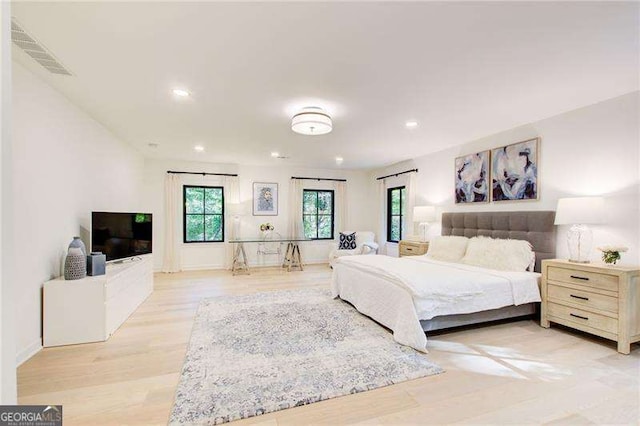 6090 River Chase Cir, Atlanta, GA 30328 - bedroom with light wood-style flooring and recessed lighting