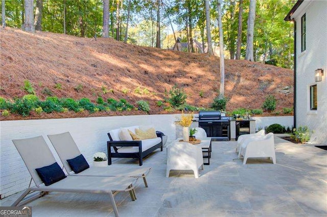 6090 River Chase Cir, Atlanta, GA 30328 - view of patio / terrace featuring outdoor lounge area and exterior kitchen