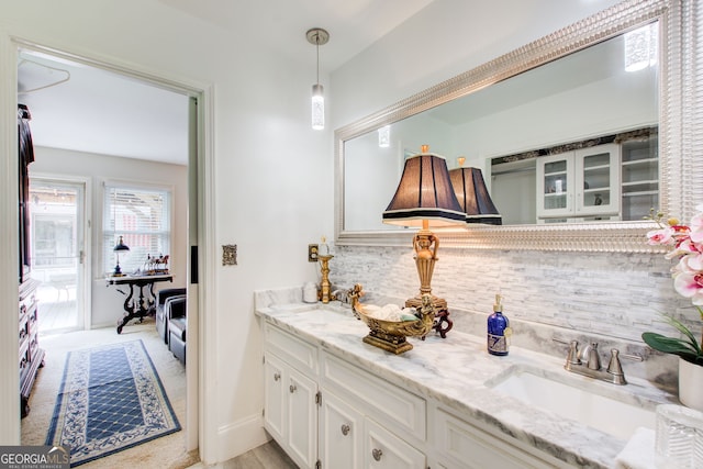 2440 Weatherford Ct, Marietta, GA 30068 - bathroom featuring tasteful backsplash and double vanity
