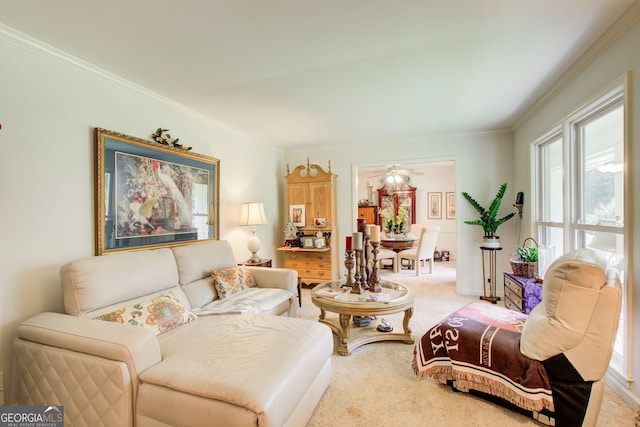 2440 Weatherford Ct, Marietta, GA 30068 - living room with ornamental molding and light carpet