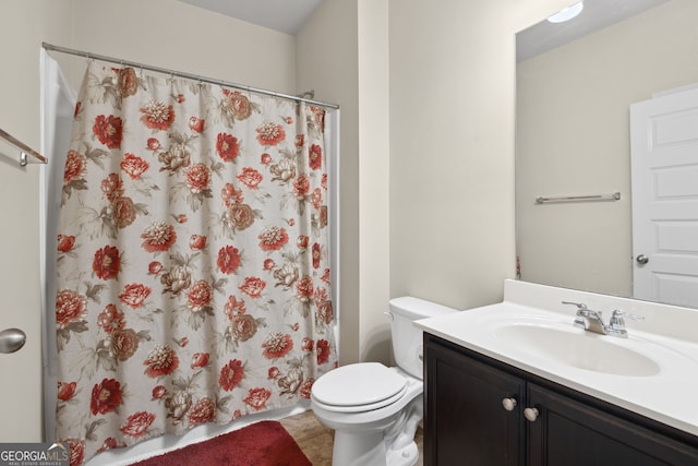 115 Court Xing, Locust Grove, GA 30248 - bathroom featuring vanity, tile patterned floors, and a shower with shower curtain