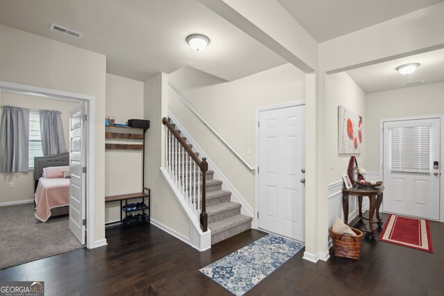 115 Court Xing, Locust Grove, GA 30248 - entryway with wood finished floors and stairs