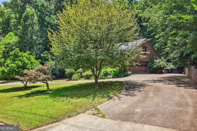 9055 Green Valley Ct, Douglasville, GA 30134 - view of property hidden behind natural elements featuring driveway, a front lawn, and an attached garage