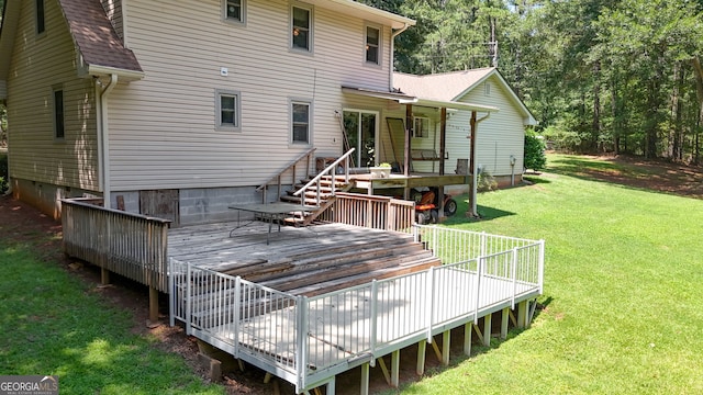 292 Selfridge Rd, Mcdonough, GA 30252 - rear view of house featuring a deck, a yard, and roof with shingles