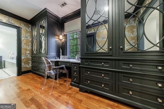 510 Heards Ferry Rd, Atlanta, GA 30328 - office area featuring ornamental molding and light wood-style floors