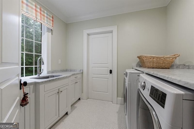 510 Heards Ferry Rd, Atlanta, GA 30328 - washroom with washing machine and clothes dryer and cabinet space