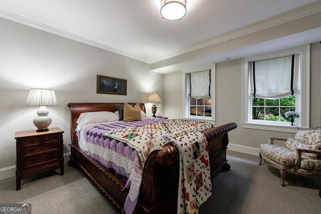 510 Heards Ferry Rd, Atlanta, GA 30328 - carpeted bedroom featuring crown molding and baseboards