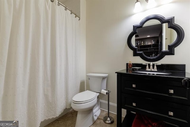 510 Heards Ferry Rd, Atlanta, GA 30328 - full bathroom featuring vanity, tile patterned flooring, and curtained shower