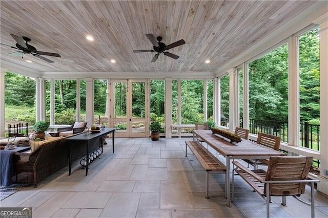 510 Heards Ferry Rd, Atlanta, GA 30328 - sunroom / solarium with wood ceiling and recessed lighting